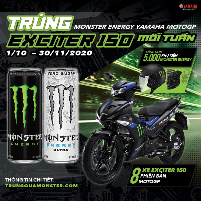 Tăng tốc cùng Monster Energy: cơ hội trúng xe Exciter 150 phiên bản đặc ...