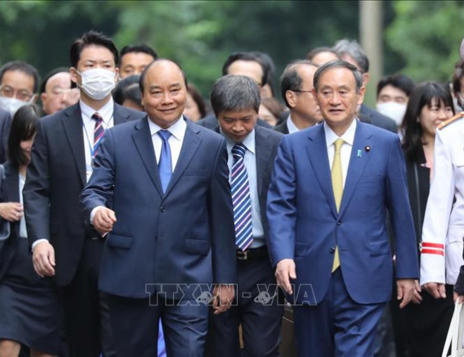 Thủ tướng Nguyễn Xuân Phúc chủ trì lễ đón Thủ tướng Nhật Bản - 8