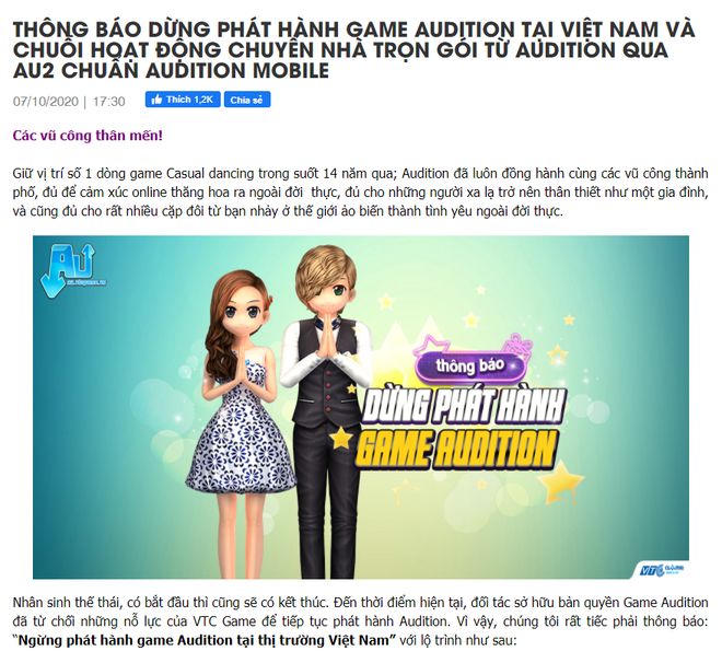 Audition bất ngờ được hồi sinh sau khi ra thông báo đóng cửa - 1