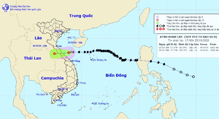 Cập nhật diễn biến của bão số 8 đang trên vùng biển Hà Tĩnh - Quảng Trị - 1