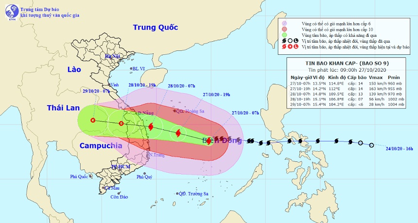 Bão số 9 di chuyển “thần tốc”, đổ bộ Đà Nẵng – Phú Yên vào thời điểm nào? - 1