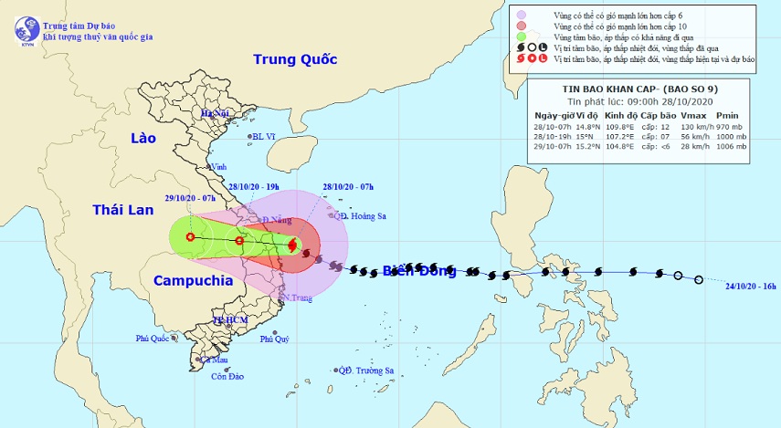 Bản tin 11h sáng 28/10: Bão số 9 sắp đổ bộ Đà Nẵng – Phú Yên, nhiều nơi mưa to, gió giật mạnh - 1