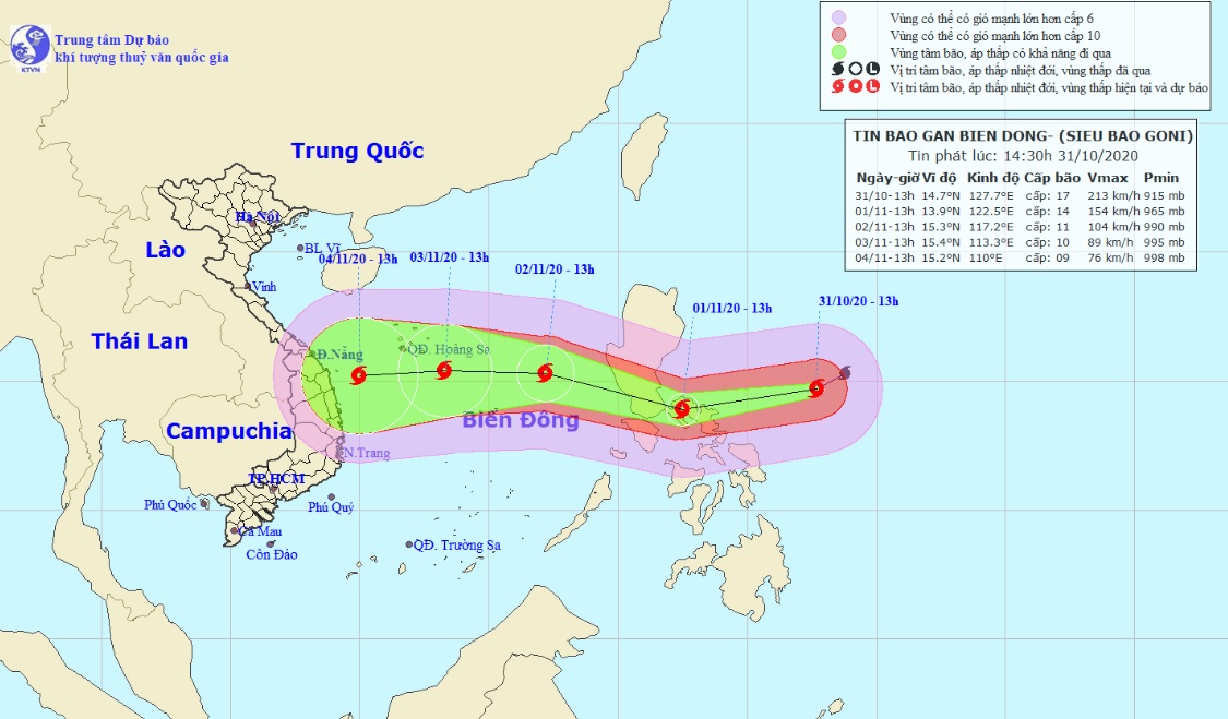 Thông tin mới về siêu bão Goni mạnh nhất năm 2020 đang tiến vào Biển Đông - 1
