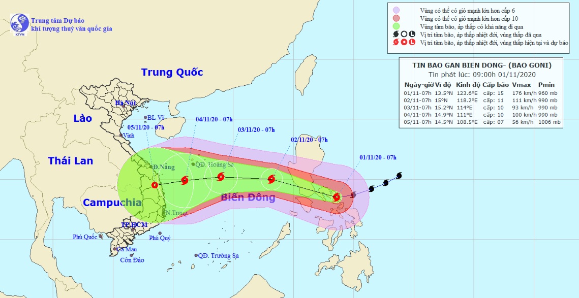 Cập nhật vị trí và cường độ của siêu bão Goni đang tiến vào Biển Đông - 1