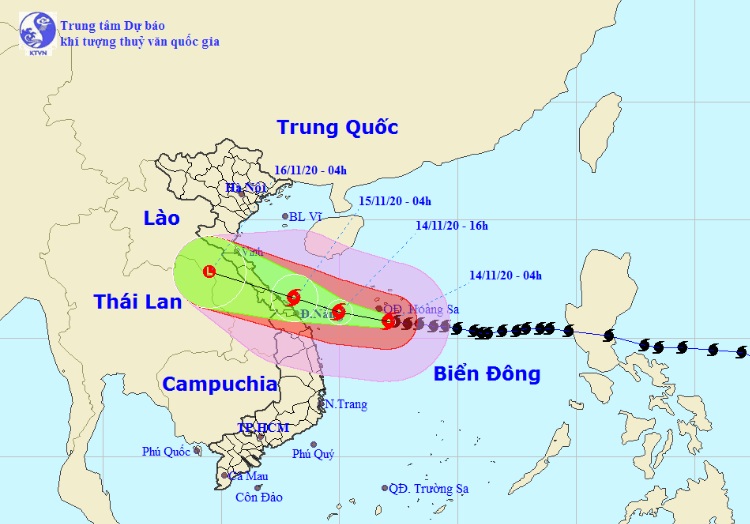 Bão số 13 tiếp tục mạnh thêm, đạt cấp cuồng phong tiến gần về miền Trung - 1