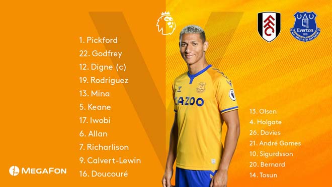 Live Soccer Fulham - Everton: Richarlison returns, side by side with James Rodriguez - 10