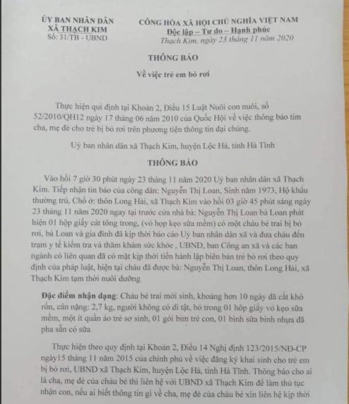 Bé trai sơ sinh khỏe mạnh bị bỏ rơi trong thùng trước cổng nhà dân - 2