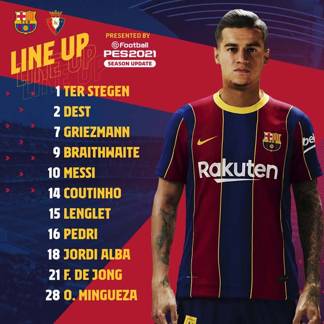 Direct football Barcelona - Osasuna: Host strong attack - 11