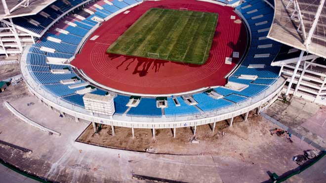 Flycam: SVĐ Mỹ Đình đang “thay áo mới” chào đón SEA Games 31 - 14