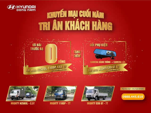 Tri ân khách hàng, Hyundai Đông Nam “miễn phí” trước bạ xe tải Hyundai - 1