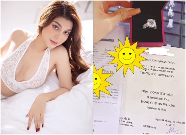 Mới đây trên trang cá nhân, Lily Chen gây chú ý khi đăng tải chiếc nhẫn kim cương có giá 11 tỷ cùng dòng chia sẻ: 'Cảm ơn món quà của ai đó'. Giọng ca 9X tiết lộ thêm đã sở hữu rất nhiều viên kim cương và đây là viên kim cương to thứ 3 mà cô có.
