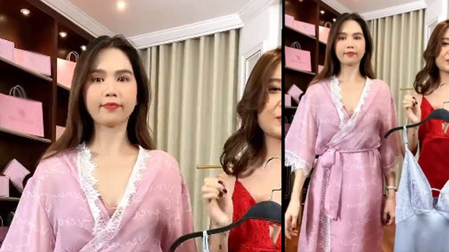 Sao nữ trong showbiz Việt livestream luôn nhận được chú ý về trang phục. Mới đây nhất, nữ hoàng nội y Ngọc Trinh gây bất ngờ khi diện váy ngủ livestream bán đồ giữa mùa dịch.
