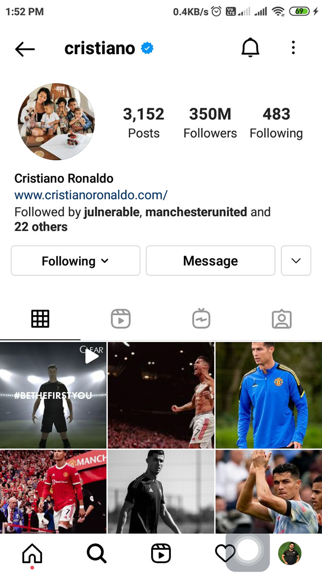 Ronaldo trở thành người đầu tiên đạt 350 triệu người theo dõi trên Instagram - 1