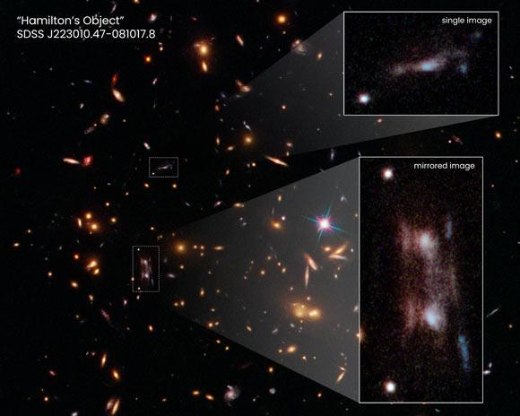 NASA/ESA chụp được quái vật bẻ cong không thời gian, xé thiên hà làm 3 - 1