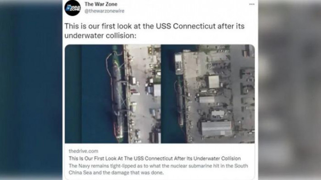 Tàu ngầm hạt nhân USS Connecticut của Mỹ xuất hiện sau sự cố ở Biển Đông - 1