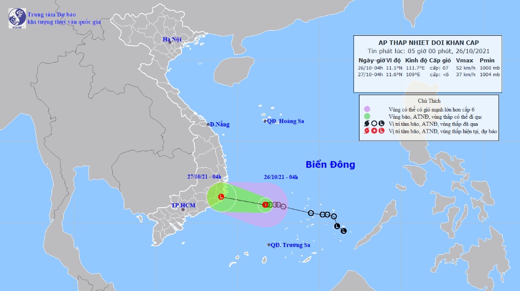 Áp thấp nhiệt đới mạnh thêm, gió giật cấp 9 áp sát Nam Trung Bộ - 1