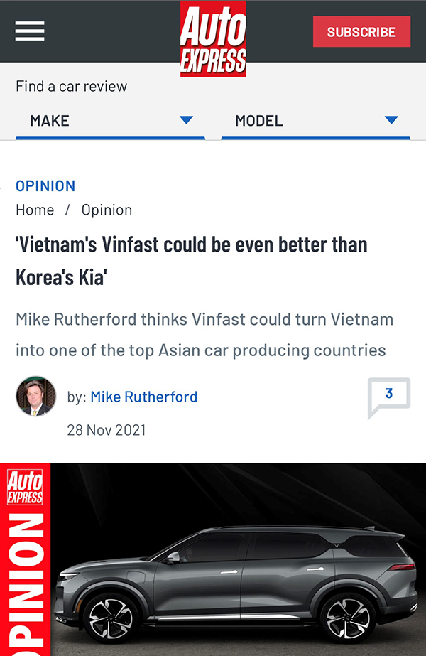 Chuyên gia ô tô Anh: VinFast sẽ đưa Việt Nam vào Big4 ngành ô tô châu Á - 1