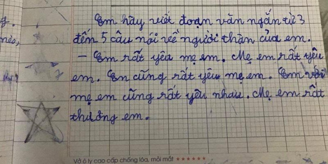 Giáo viên yêu cầu viết văn về người thân, học sinh tiểu học khiến dân mạng cười ngất vì 5 câu như 1 - 1