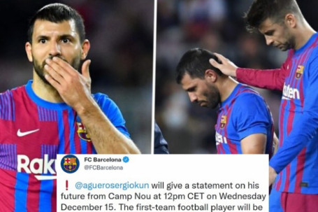Nóng: Barcelona xác nhận Aguero giải nghệ, chiều mai họp báo chia tay