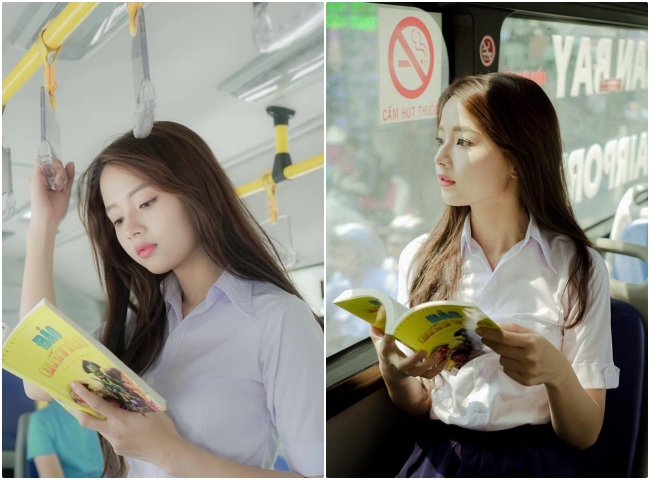 Lê Lý Lan Hương được dân mạng đặt biệt danh 'hot girl xe buýt' bởi loạt ảnh xinh đẹp trên xe buýt. Ngoài ra, người đẹp sinh năm 1994 còn được biết đến là 'hot girl ảnh thẻ'.
