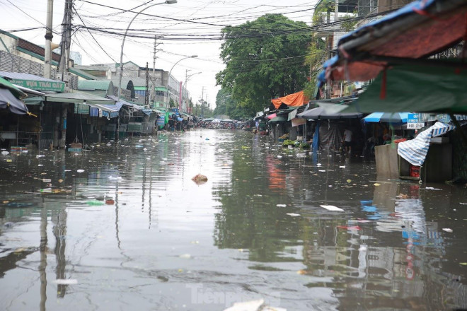 Nước lũ đổ về khiến chợ đầu mối lớn nhất Nghệ An ngập nặng - 1
