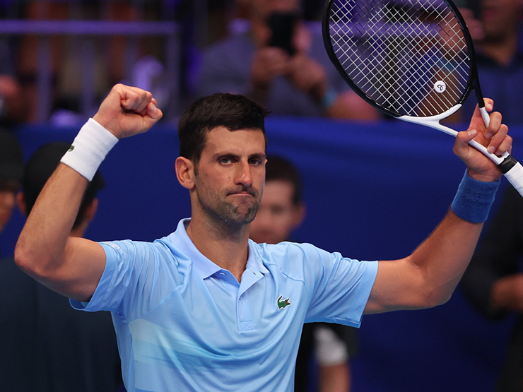 Video tennis Tsitsipas - Djokovic: 2 set chóng vánh, danh hiệu thứ 90 (Astana Open)