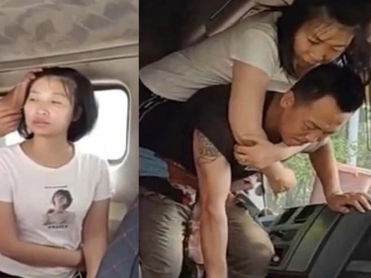 Xúc động chuyện tài xế vừa làm việc vừa chăm sóc người vợ bị liệt trên xe tải