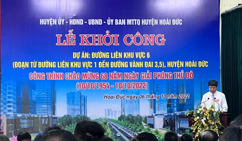 Hoài Đức khởi công tuyến LK6, gấp rút hoàn thiện các tiêu chí lên quận - 1