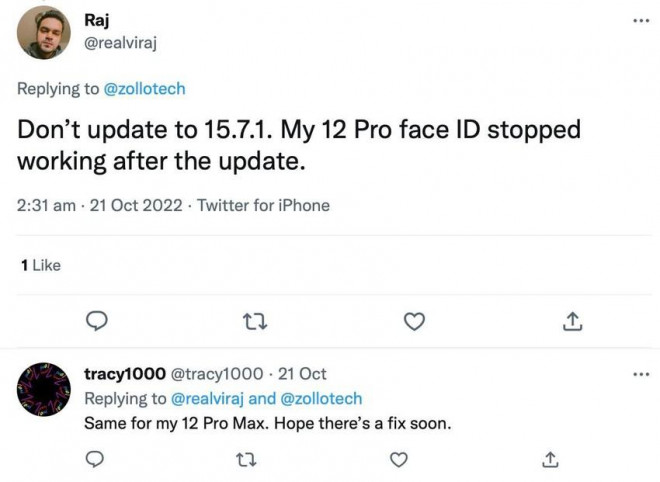 iPhone bị lỗi Face ID sau khi cập nhật iOS 15.7.1 - 1