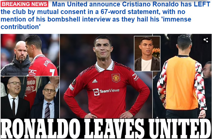 MU chính thức chia tay Ronaldo: Báo chí Anh mừng cho &#34;Quỷ đỏ&#34; thoát nợ - 1