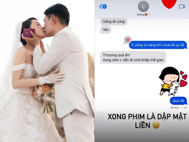 Minh Hằng khoe tin nhắn riêng tư với ông xã doanh nhân, hé lộ cuộc sống sau đám cưới