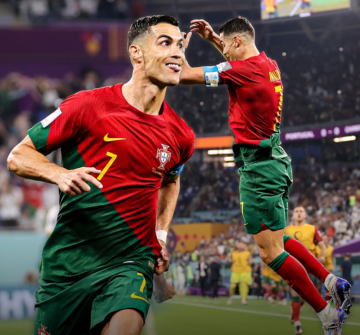 Hãy xem hình ảnh Ronaldo với đội tuyển Bồ Đào Nha trước khi anh ta đối đầu với đội tuyển Ghana. Ronaldo là một trong những cầu thủ hàng đầu và sự xuất hiện của anh ta trên sân luôn đem lại niềm vui cho khán giả.