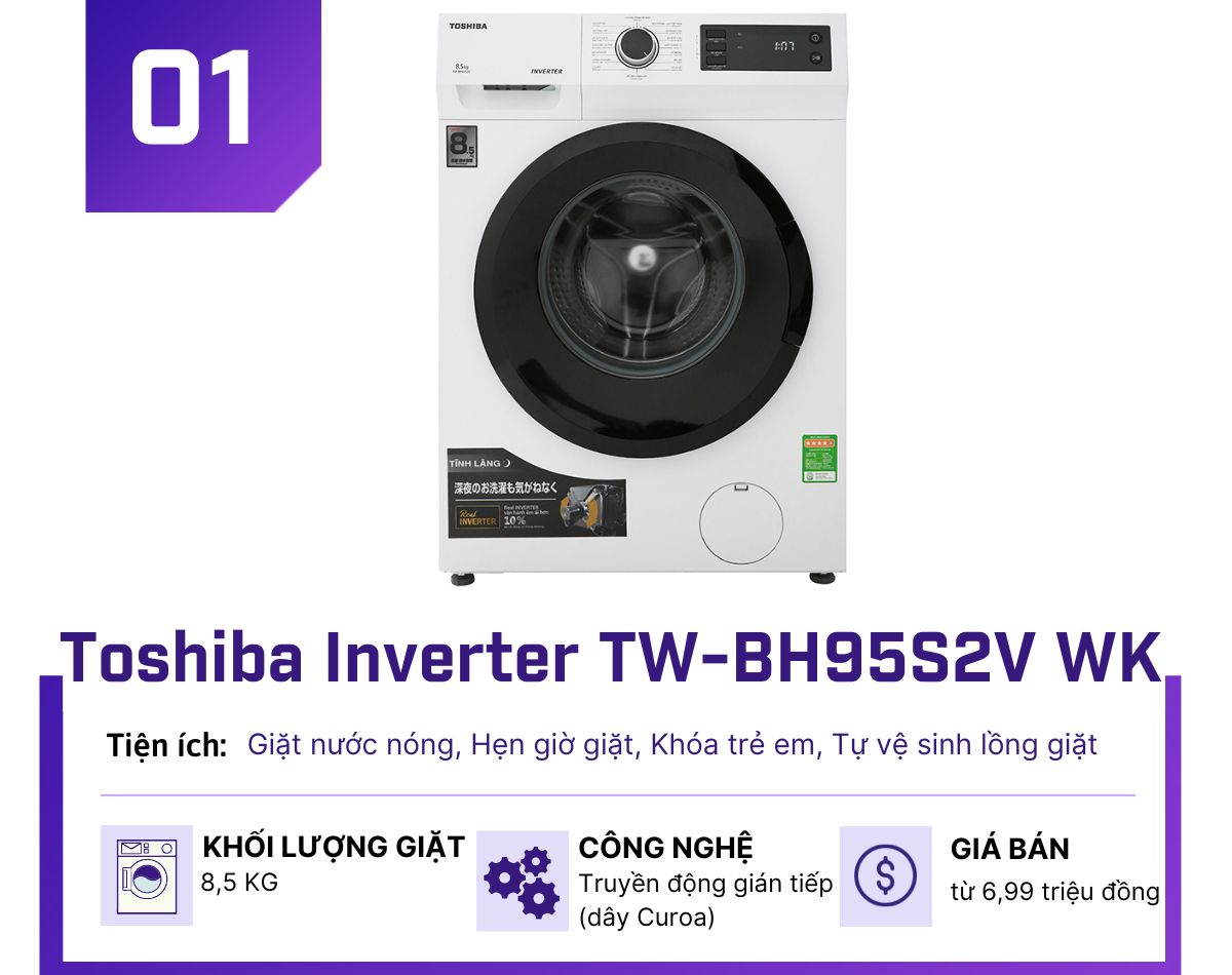 5 máy giặt Inverter được mua nhiều nhất tháng 11, giá chưa tới 11 triệu đồng
