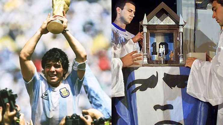 10. Khi nói đến những nhân vật thần thánh ở Argentina, cố danh thủ Maradona được biết đến nhiều nhhất với bàn thắng “Bàn tay của Chúa” vào lưới đội tuyển Anh ở World Cup 1986. Kỹ năng bóng đá của ông đã truyền cảm hứng cho rất nhiều điều, đến mức có cả 1 nhà thờ và tôn giáo đã được tạo ra mang tên ông.
