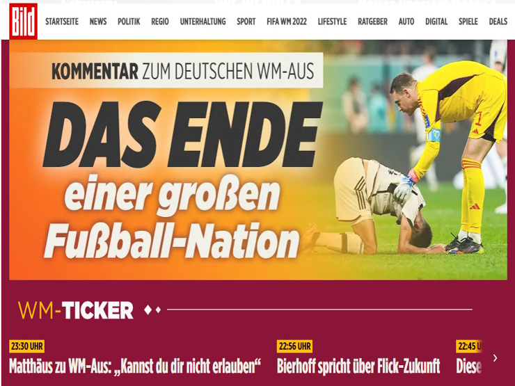 ĐT Đức bị loại khỏi World Cup: Báo chí Đức chỉ trích, tổng sỉ vả Hansi Flick