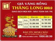 Giá Vàng Rồng Thăng Long - Bảo Tín Minh Châu ngày 02.12.2022
