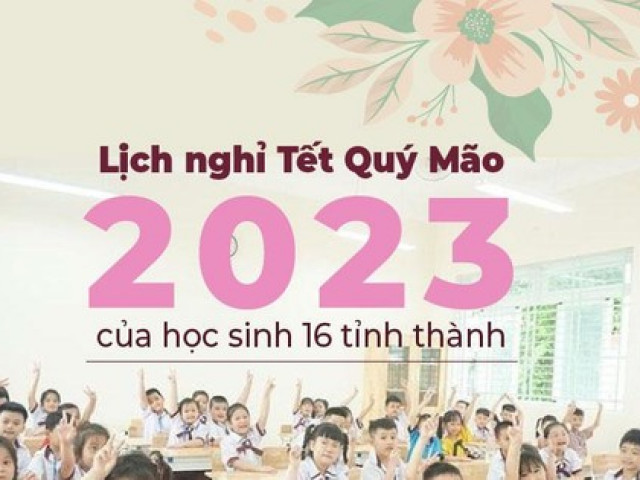 Lịch nghỉ Tết Nguyên đán 2023 của học sinh 16 tỉnh, thành