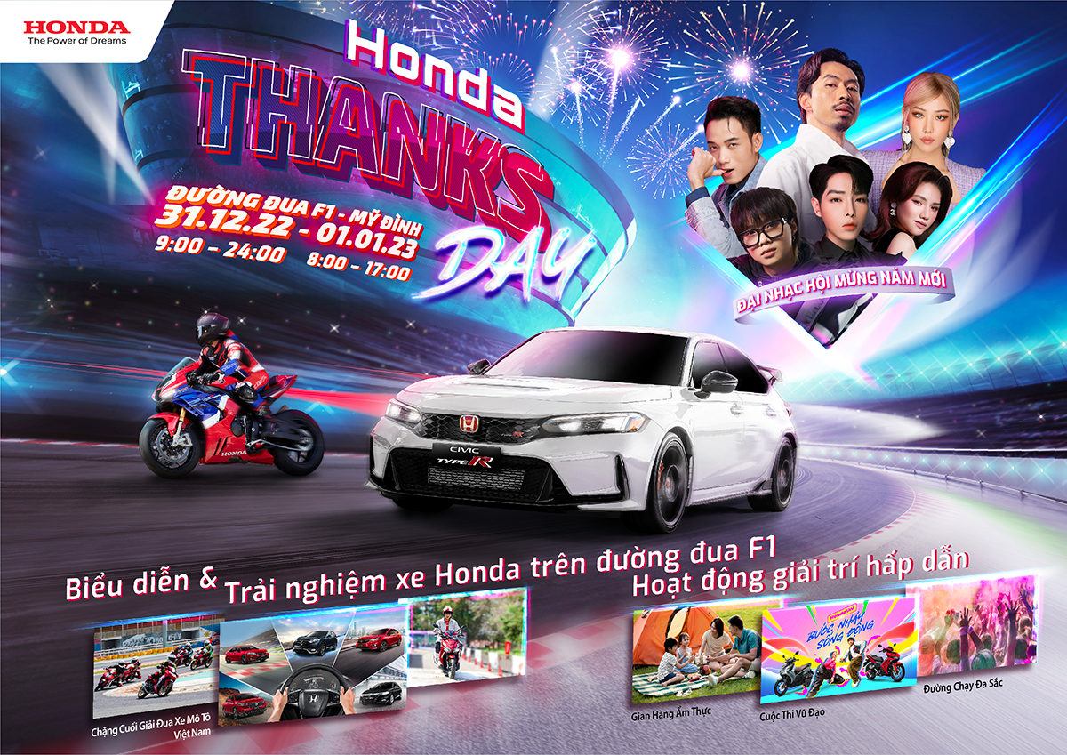 Honda Thanks Day bùng nổ với những màn biểu diễn xe đỉnh cao tại trường đua F1 Mỹ Đình - 1