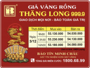 Giá Vàng Rồng Thăng Long - Bảo Tín Minh Châu ngày 03.12.2022
