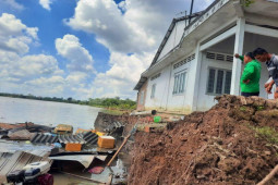 Tin tức trong ngày - Cận cảnh vụ sạt lở khiến 15 hecta đất, 13 căn nhà bị nhấn chìm trên sông Cổ Chiên