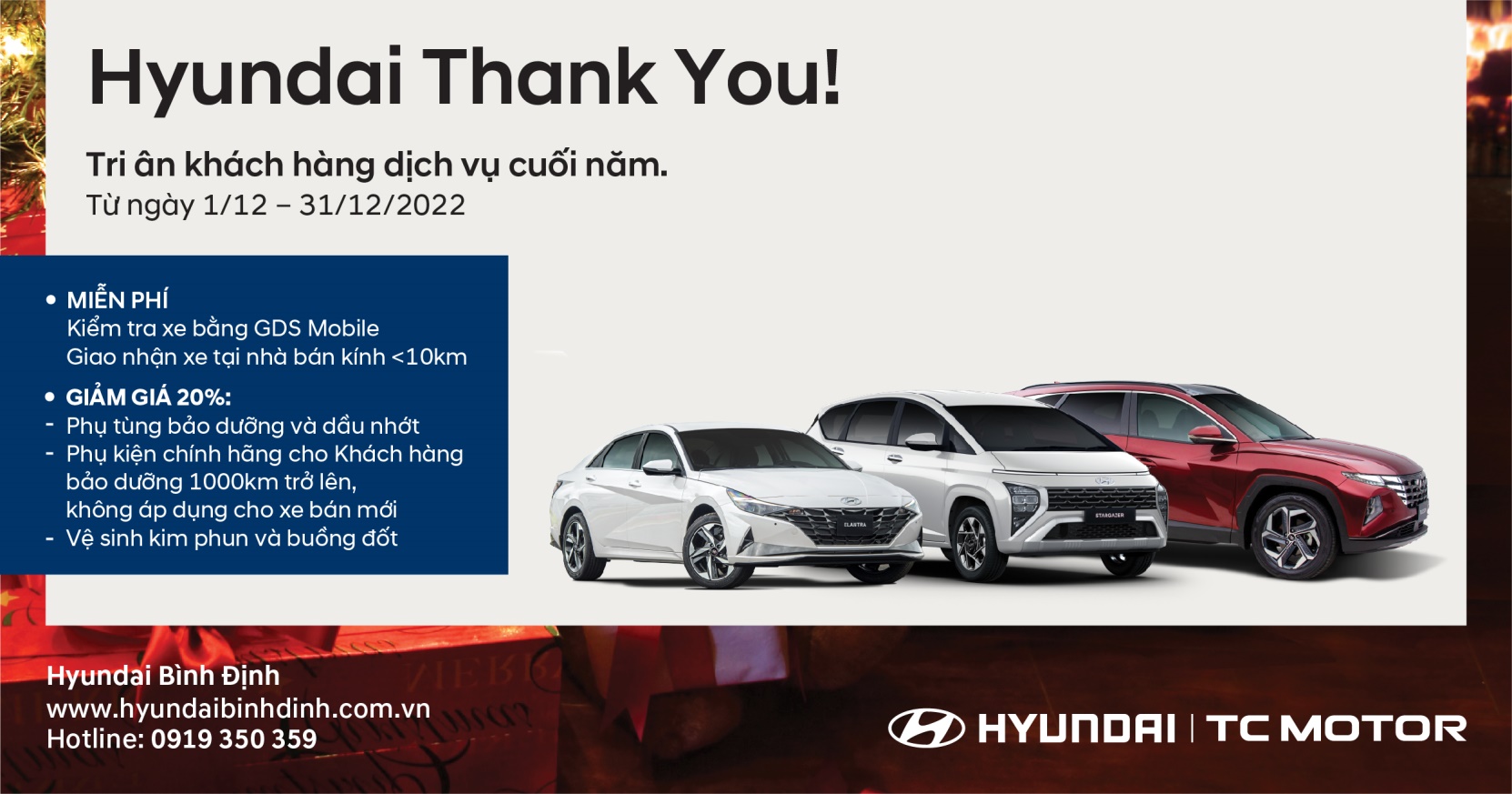 Hyundai Bình Định: Khuyến mãi dịch vụ cuối năm 2022 - 1