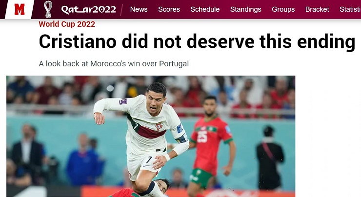 Bồ Đào Nha thua sốc: Báo chí tiếc cho Ronaldo, ca ngợi &#34;người nhện&#34; Morocco - 1