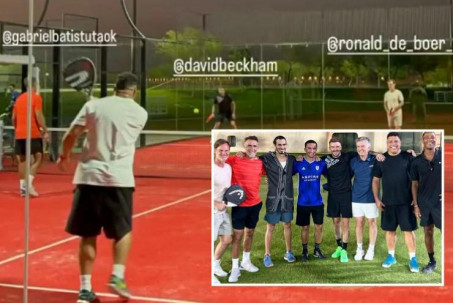 Xem World Cup 2022 chưa đã, Beckham và Ronaldo "béo" so tài đánh vợt