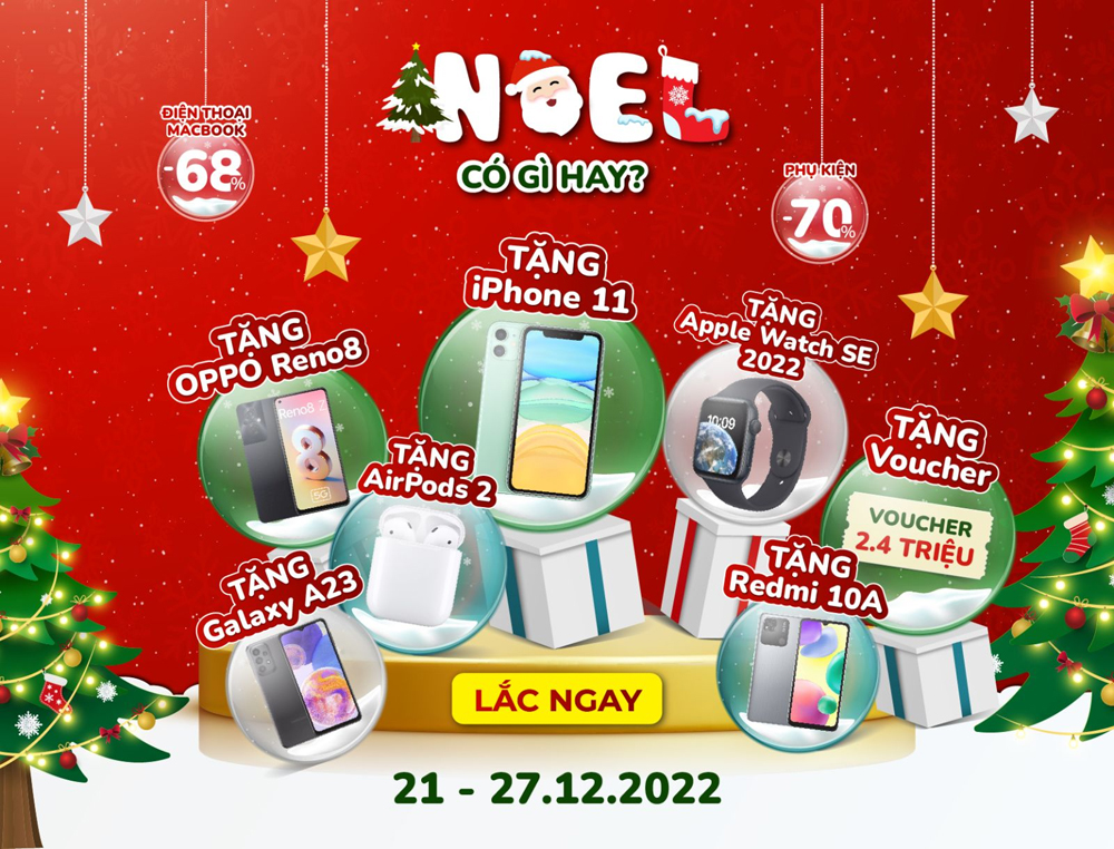 iPhone, phụ kiện giảm đến 70%, lắc trúng 100%, chỉ có trong dịp Giáng sinh này tại 24hStore - 1