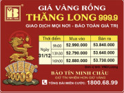 Giá Vàng Rồng Thăng Long - Bảo Tín Minh Châu ngày 01.01.2023