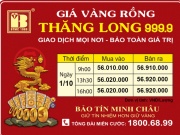Giá Vàng Rồng Thăng Long- Bảo Tín Minh Châu ngày 1.10.2023