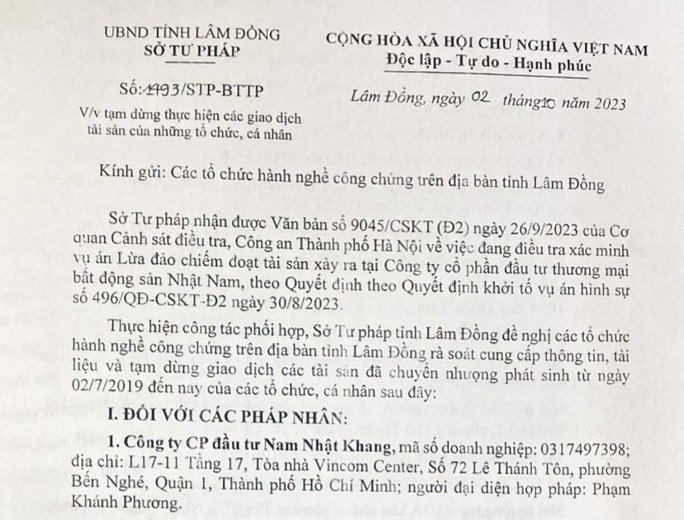 Sở Tư pháp tỉnh Lâm Đồng nói gì về thông tin ca sĩ Khánh Phương nói trong cuộc livestream? - 1