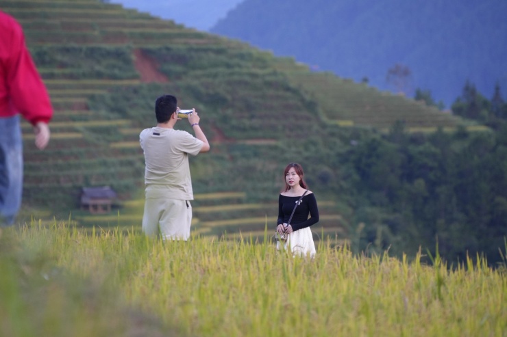 Du khách nườm nượp đổ về Mù Cang Chải 'check-in' mùa lúa chín - 9