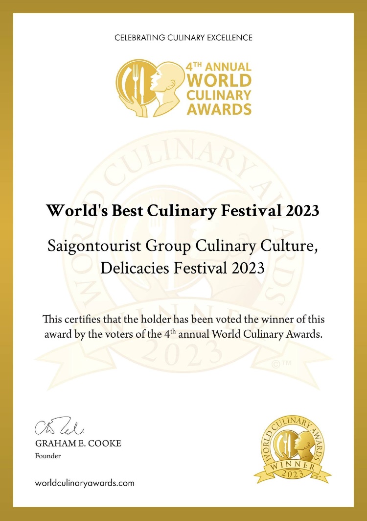 Saigontourist Group đạt 2 giải thưởng World Culinary Awards 2023 - 3