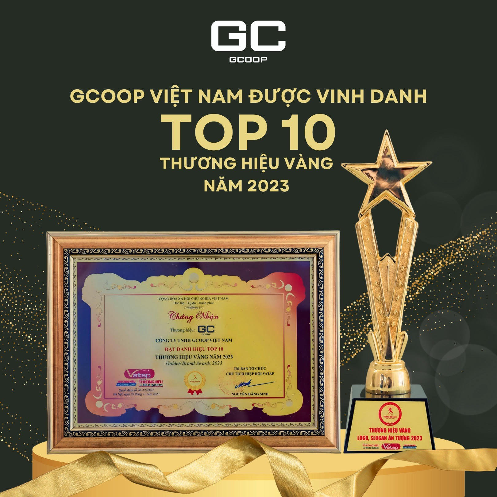 Gcoop Việt Nam được vinh danh “Top 10 Thương hiệu Vàng năm 2023”  - 2